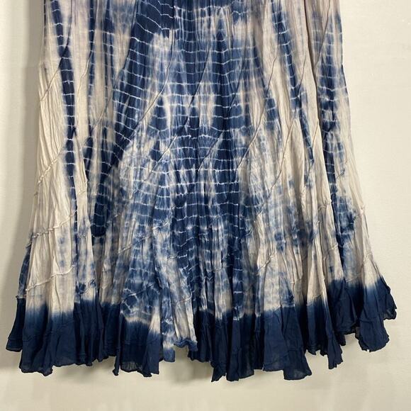 Life Style Boho Crinkle Tie Dye Skirt 1X - Picture 3 of 8